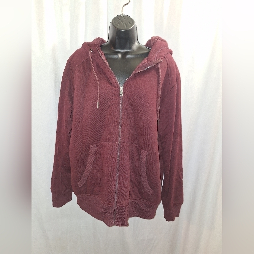 George sherpa lined heavy sweatshirt coat large